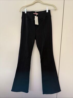 Johnny Was Black Boot-Cut Flare Pants with Seam Detail